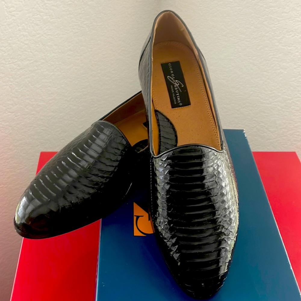 Giorgio Brutini "Faulkner" Genuine Snakeskin Loafer Shoes, Men's Size 12